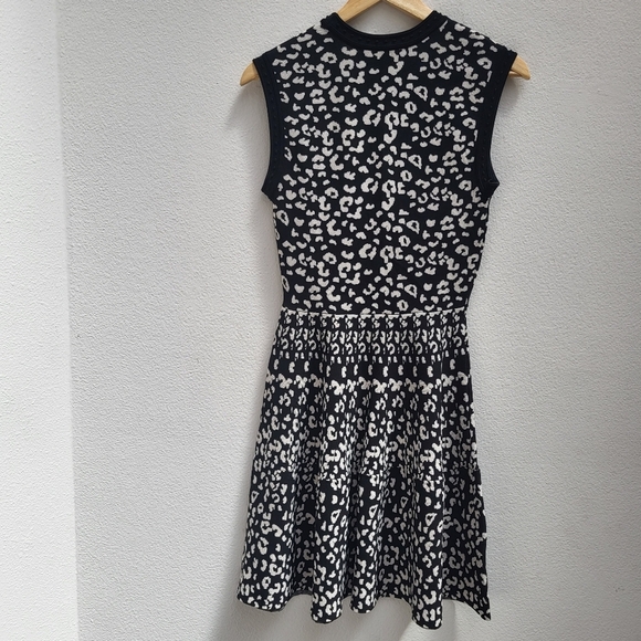 Rebecca Taylor Leopard Stretch Knit black white Dress - Picture 6 of 9